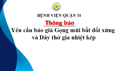 Yêu cầu báo giá Gọng mũi bất đối xứng và Dây thở gia nhiệt kép